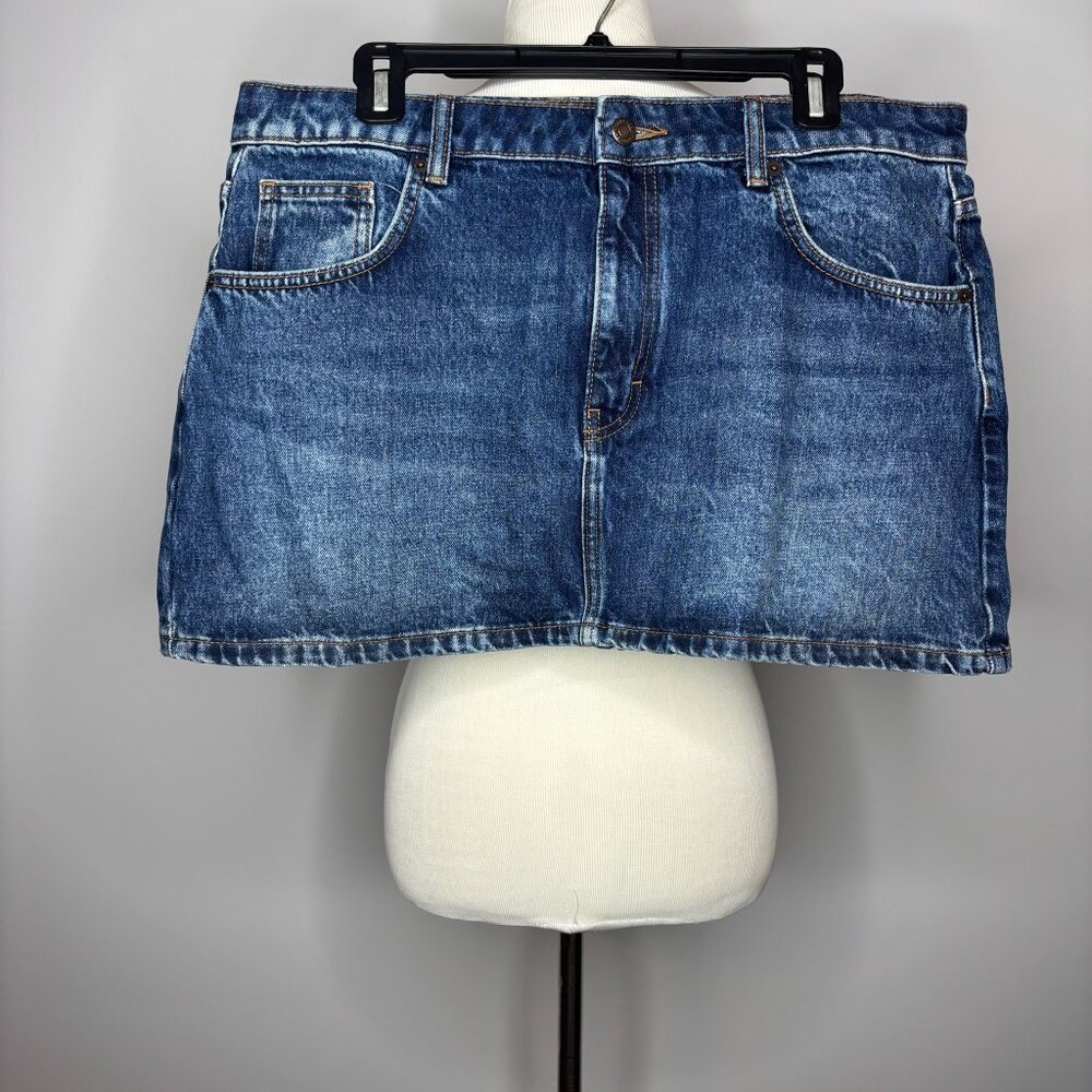 Topshop - Dark Wash Denim Mini Skirt